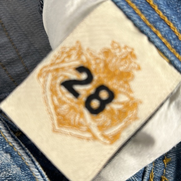 Y2K Bisou Deve bling button flap back pocket boot cut jeans size 28 - Picture 6 of 13